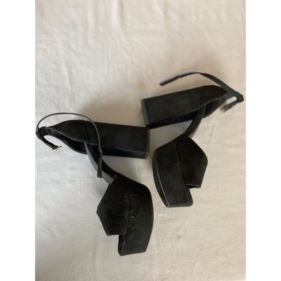 Open Edit Kimber Black Platform Open Square Toe Platform Heels Size 7 NWOT - Picture 6 of 7